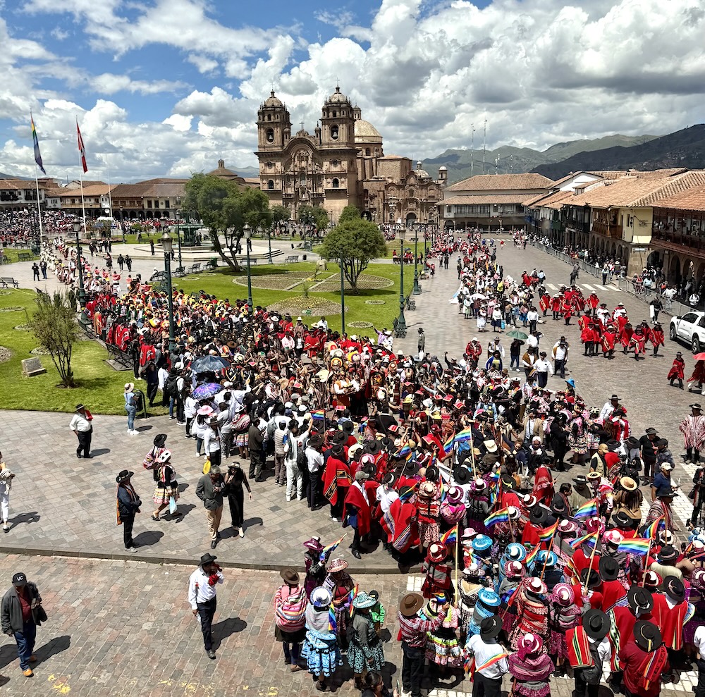 Colorful Procession of Inca Tradition fills the Plaza de Armas in Cusco